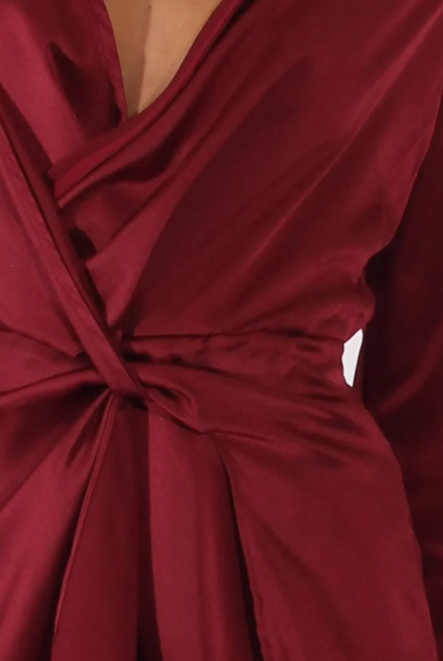 Rebellious Fashion Red Silky Front Twist Playsuit - Venus