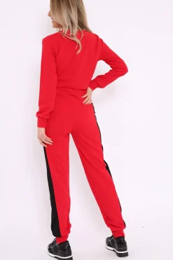 Rebellious Fashion Red Vogue Slogan Tracksuit - Neyla