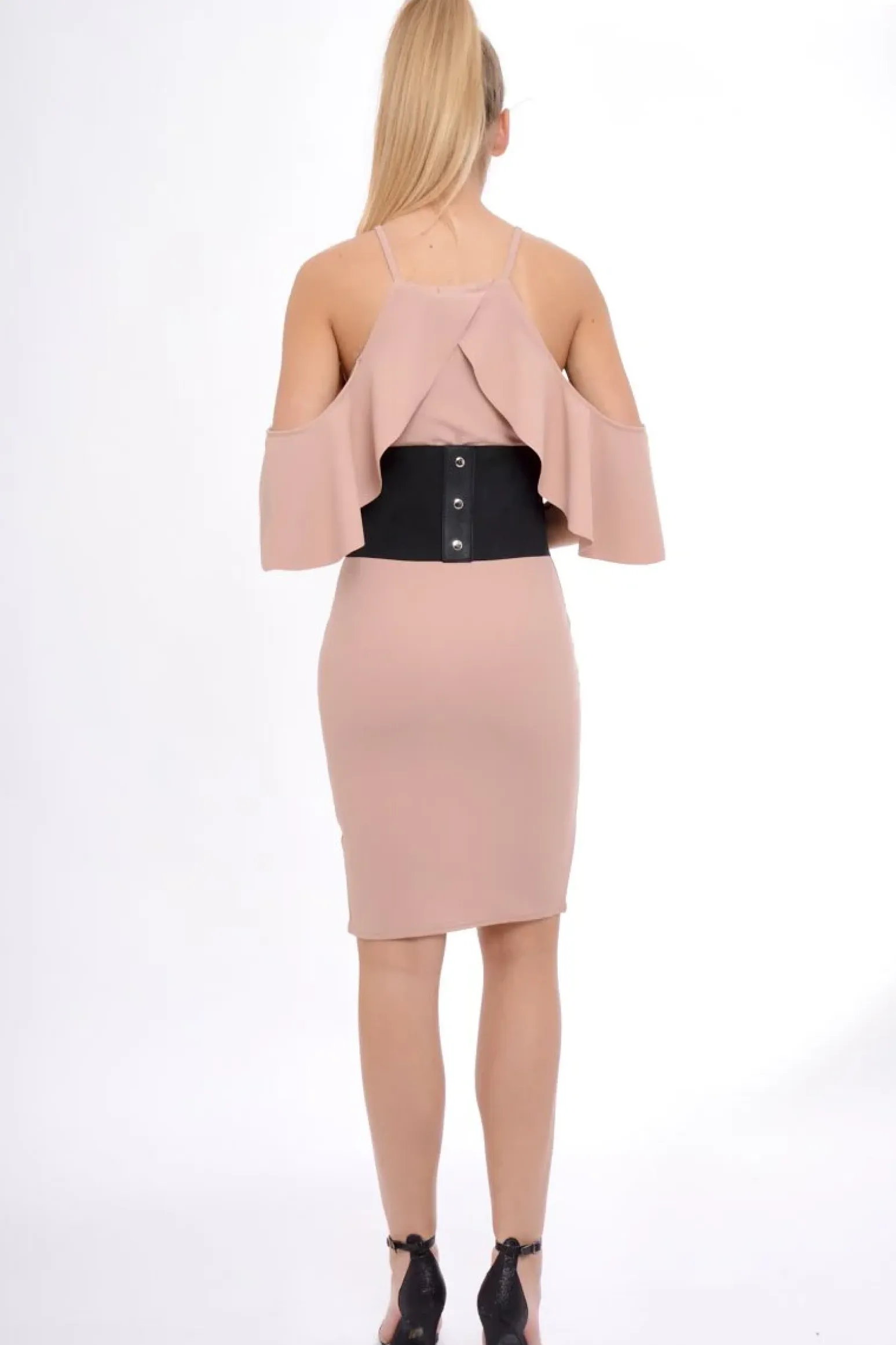 Rebellious Fashion Rose Lace Up Corset Belt Dress - Shlya