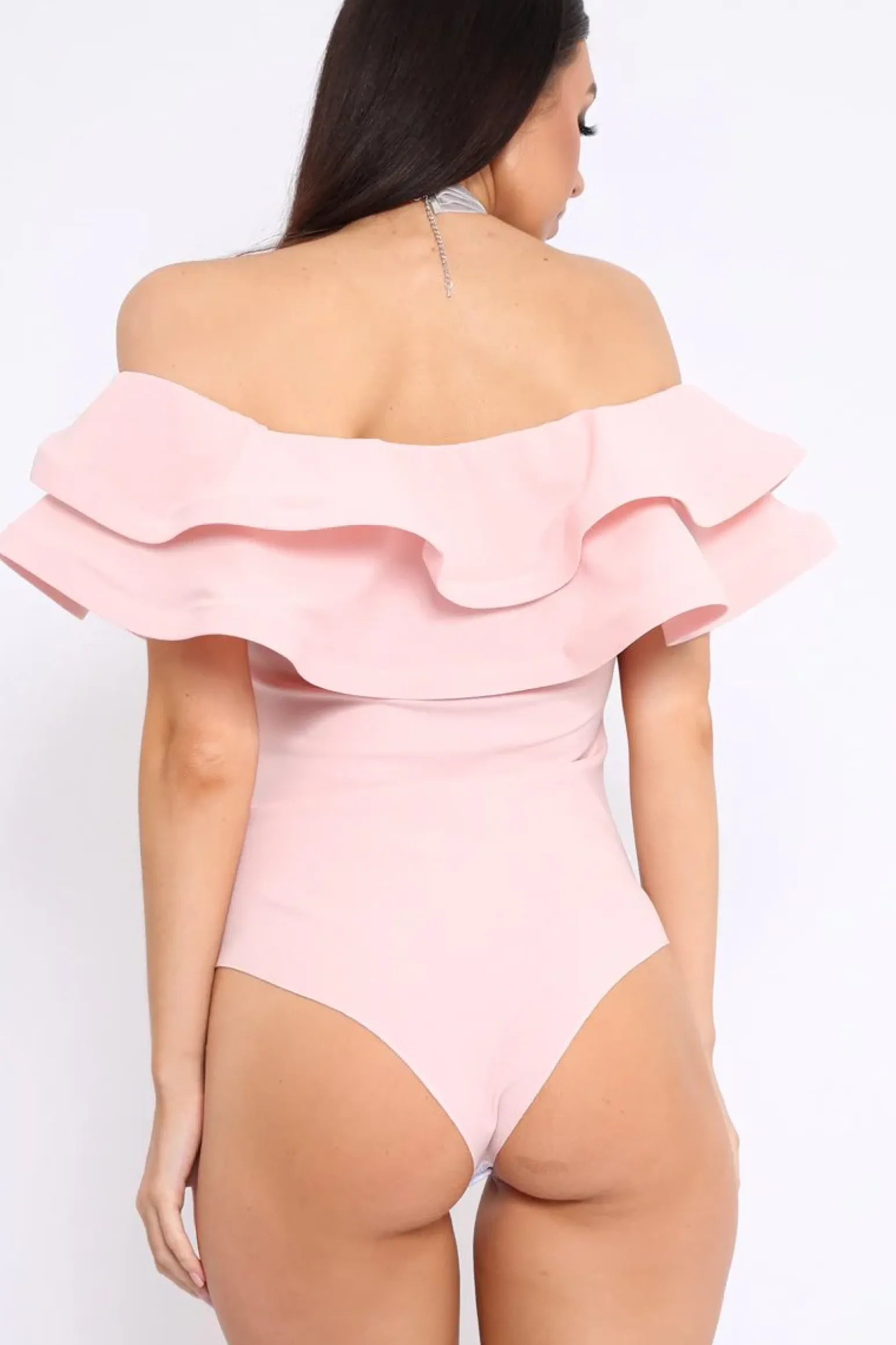 Rebellious Fashion Rose Bardot Extreme Frill Bodysuit - Diandra