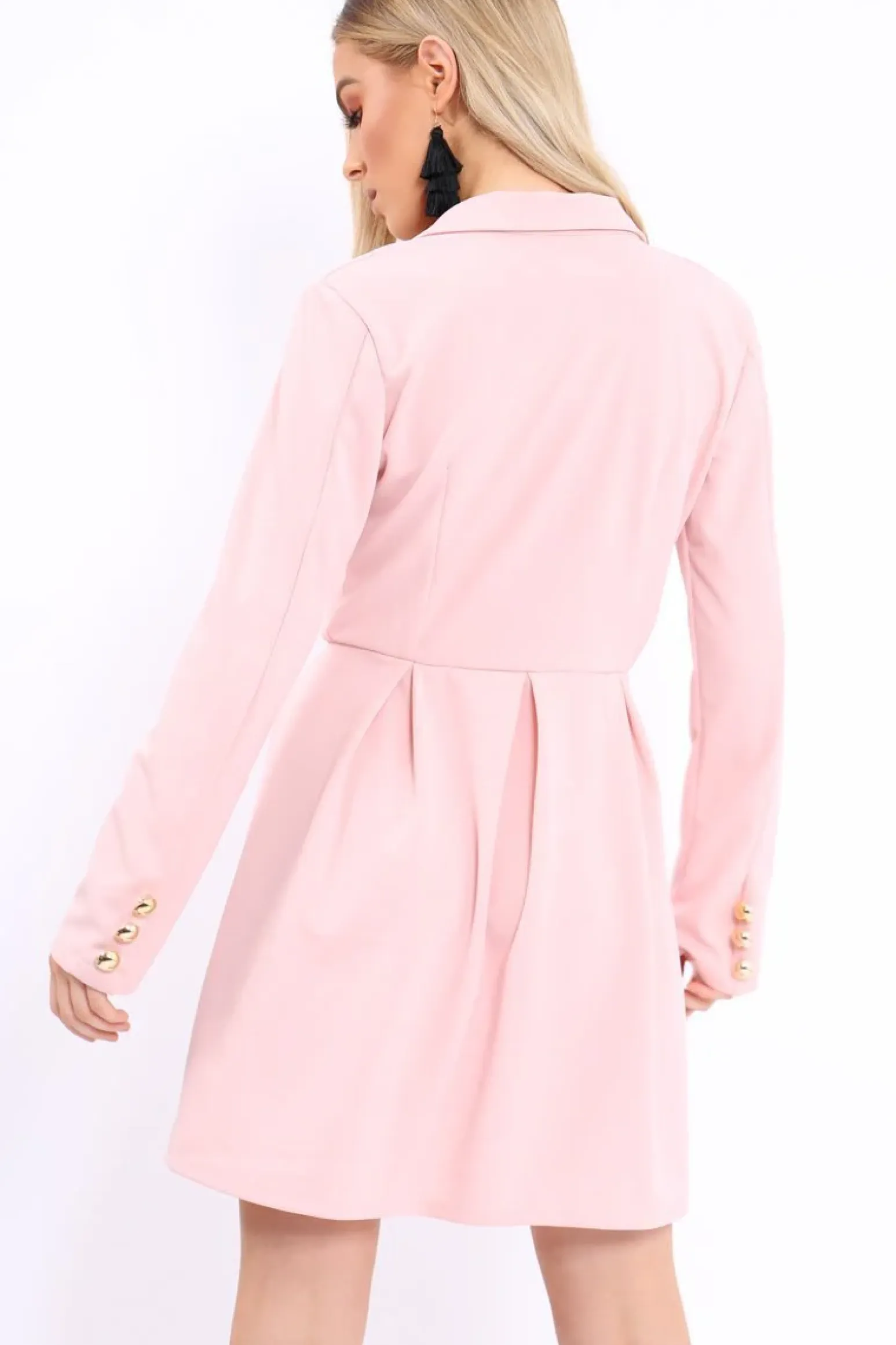Rebellious Fashion Rose Button Detail Blazer Dress - Kayleigh