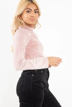 Rebellious Fashion Rose Chenille High Neck Zip Back Jumper - Ivania