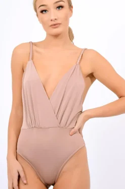 Rebellious Fashion Rose Cross Front Bodysuit - Tarren