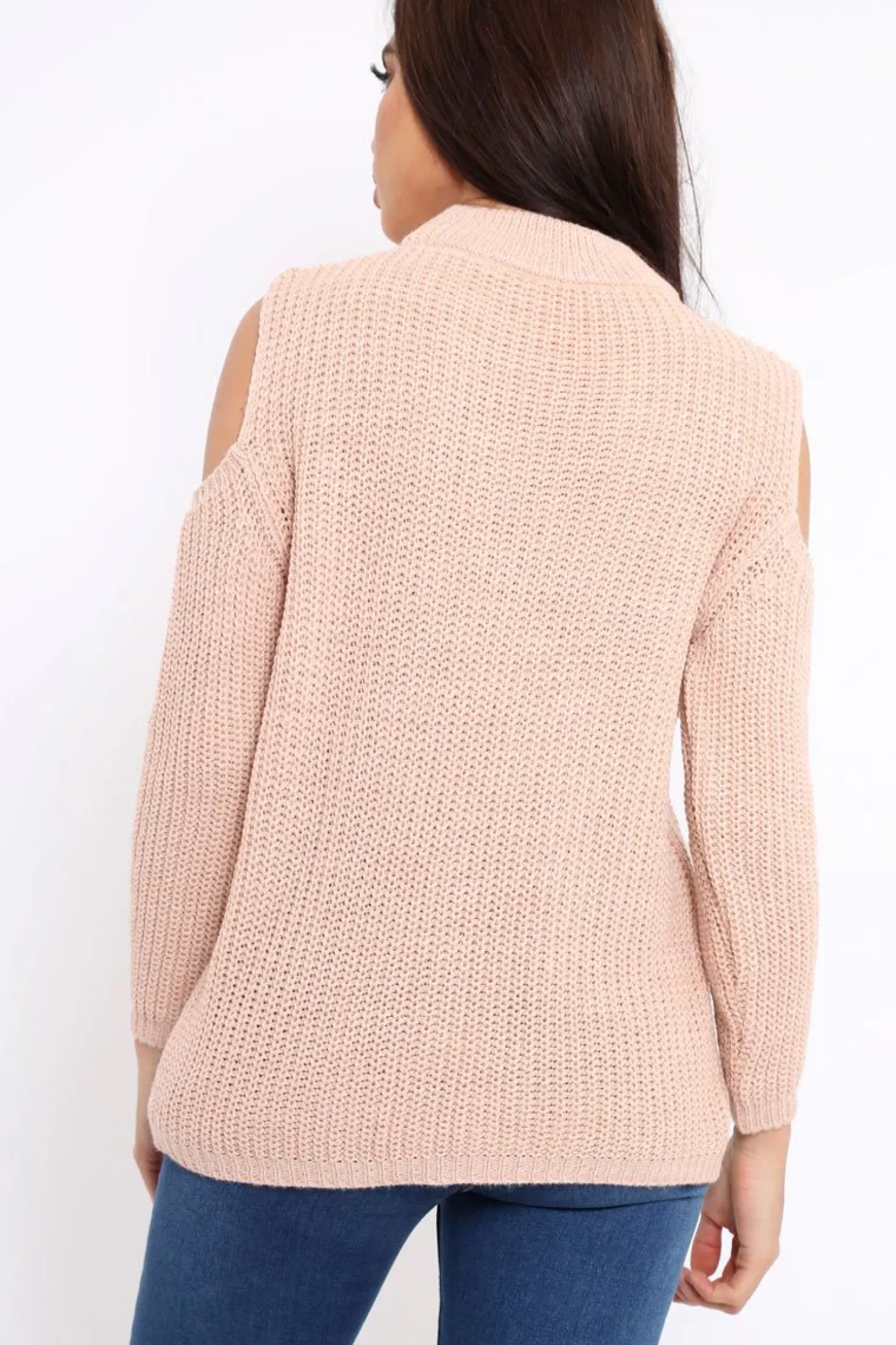 Rebellious Fashion Rose Distressed Pearl Chunky Knit Jumper - Narla