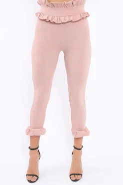 Rebellious Fashion Rose Frill Hem Trousers - Paisley
