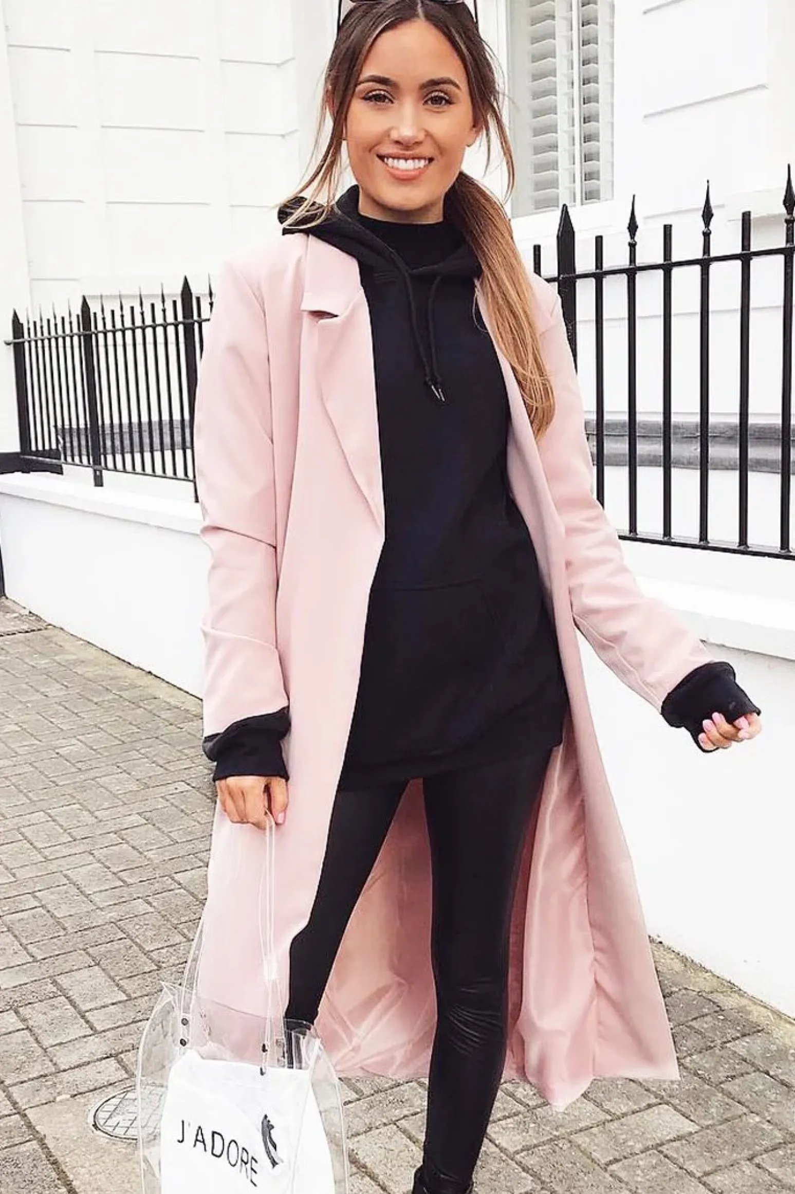 Rebellious Fashion Rose Longline Tailored Belted Coat - Joelle
