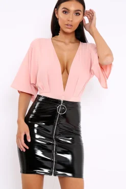 Rebellious Fashion Rose Plunge Bodysuit - Florence