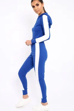 Rebellious Fashion Royal Blue Tracksuit with White Stripe - Sascha