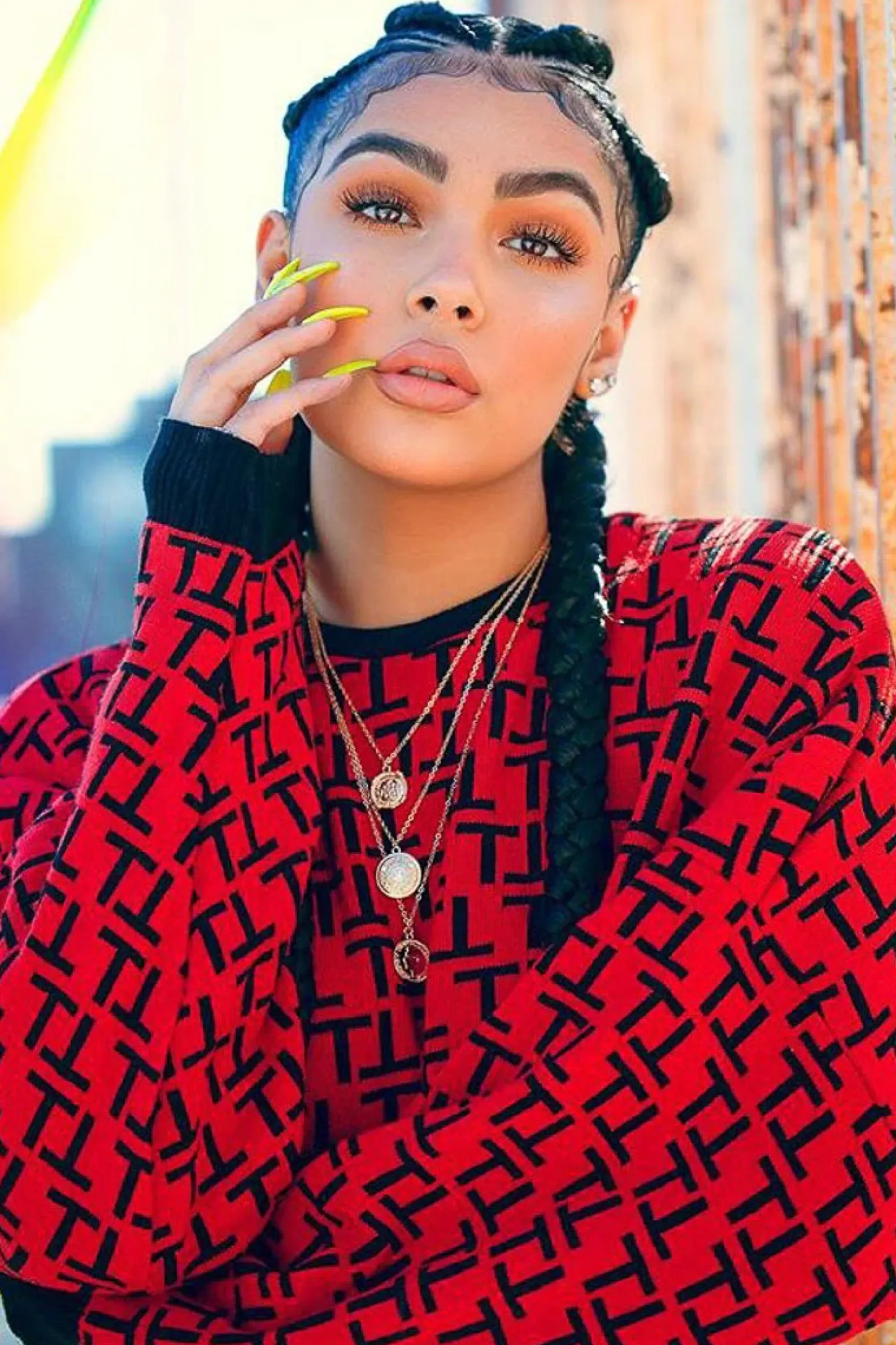 Rebellious Fashion Rust Repeat Print Crop Jumper - Ryhanna