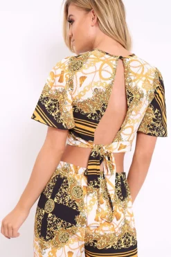 Rebellious Fashion Scarf Print Crop Top - Suzie
