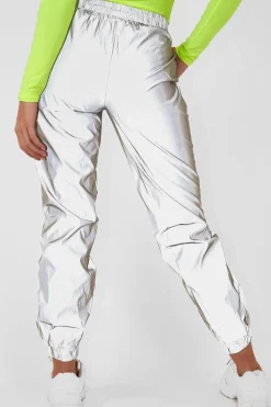 Rebellious Fashion Silver Elasticated Jogger Style Trousers - Freddie