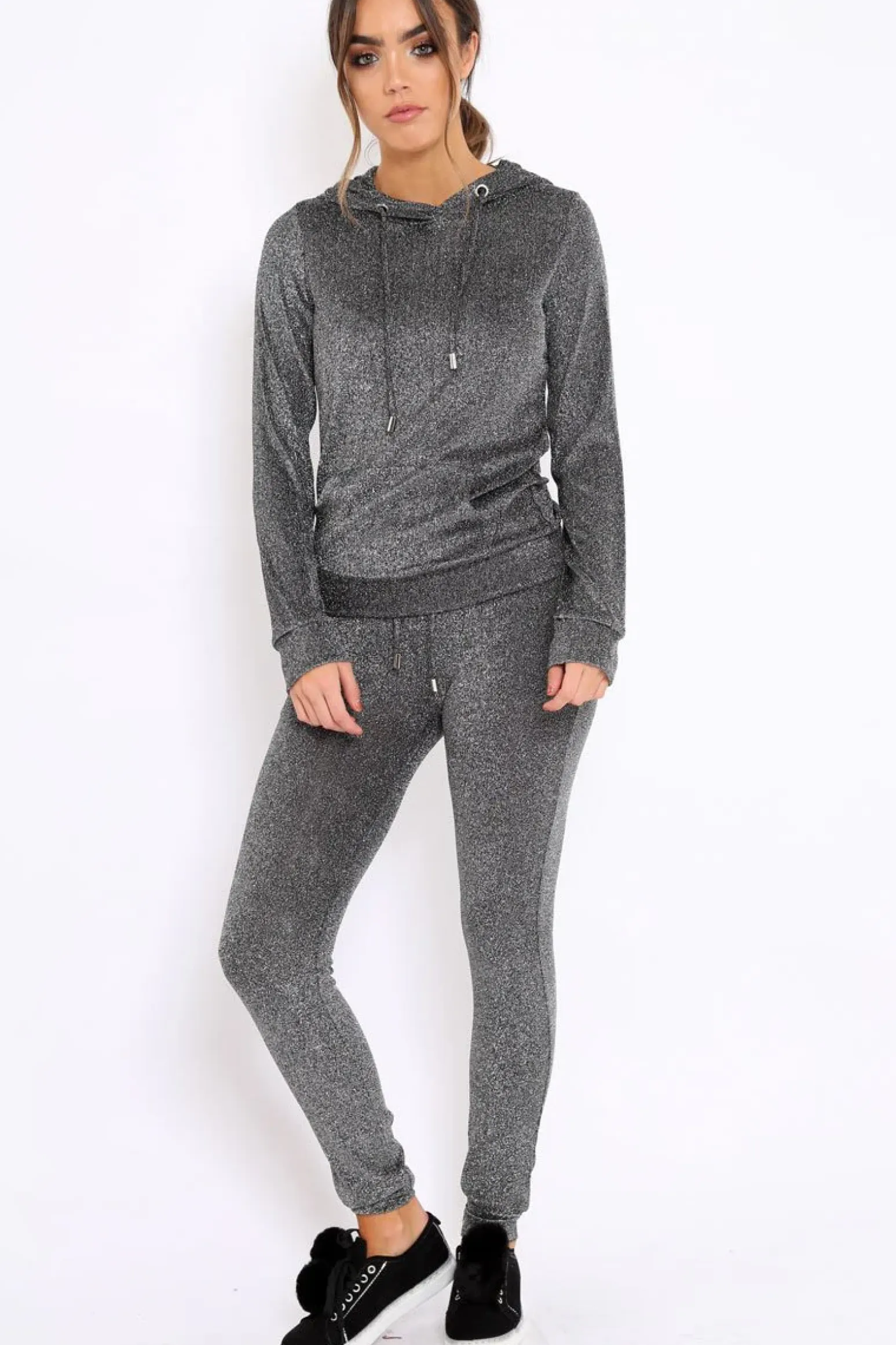 Rebellious Fashion Silver Metallic Tracksuit - Sinead