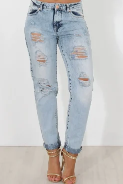 Rebellious Fashion Sina Light Blue Boyfrend Jeans