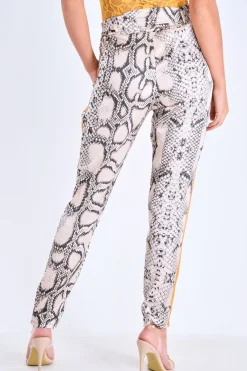 Rebellious Fashion Snake Tie Waist Mustard Stripe Trousers - Isela