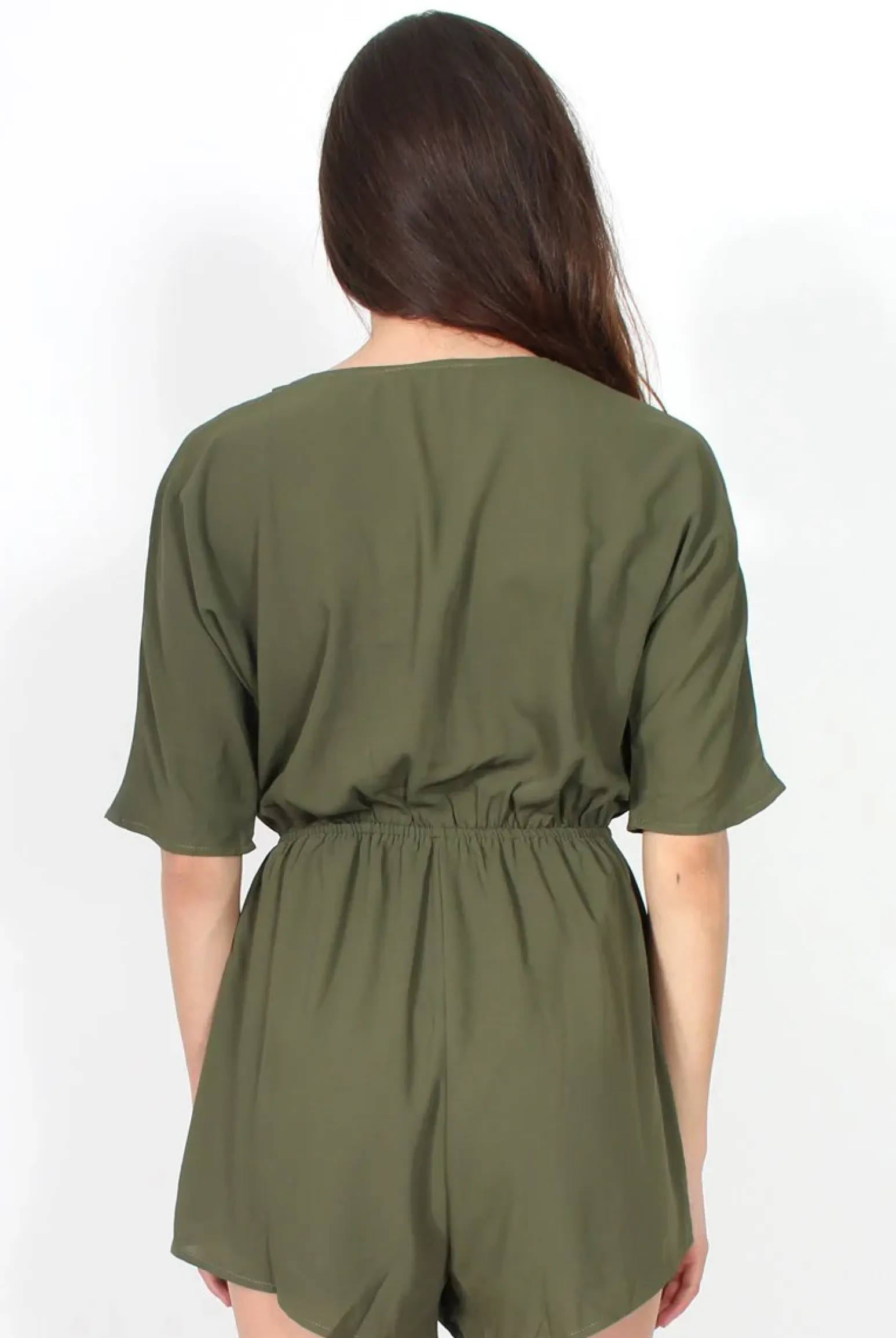 Rebellious Fashion Soren Khaki Cross Over Playsuit