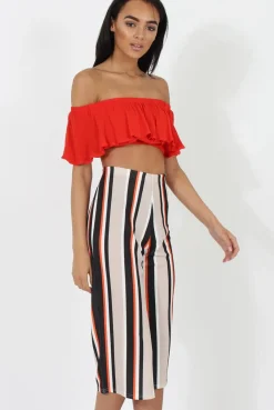 Rebellious Fashion Stone and Black Stripe Culotte - Margo