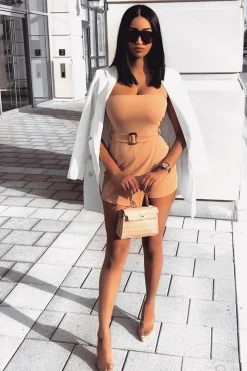 Rebellious Fashion Stone Bandeau Belted Playsuit - Malie