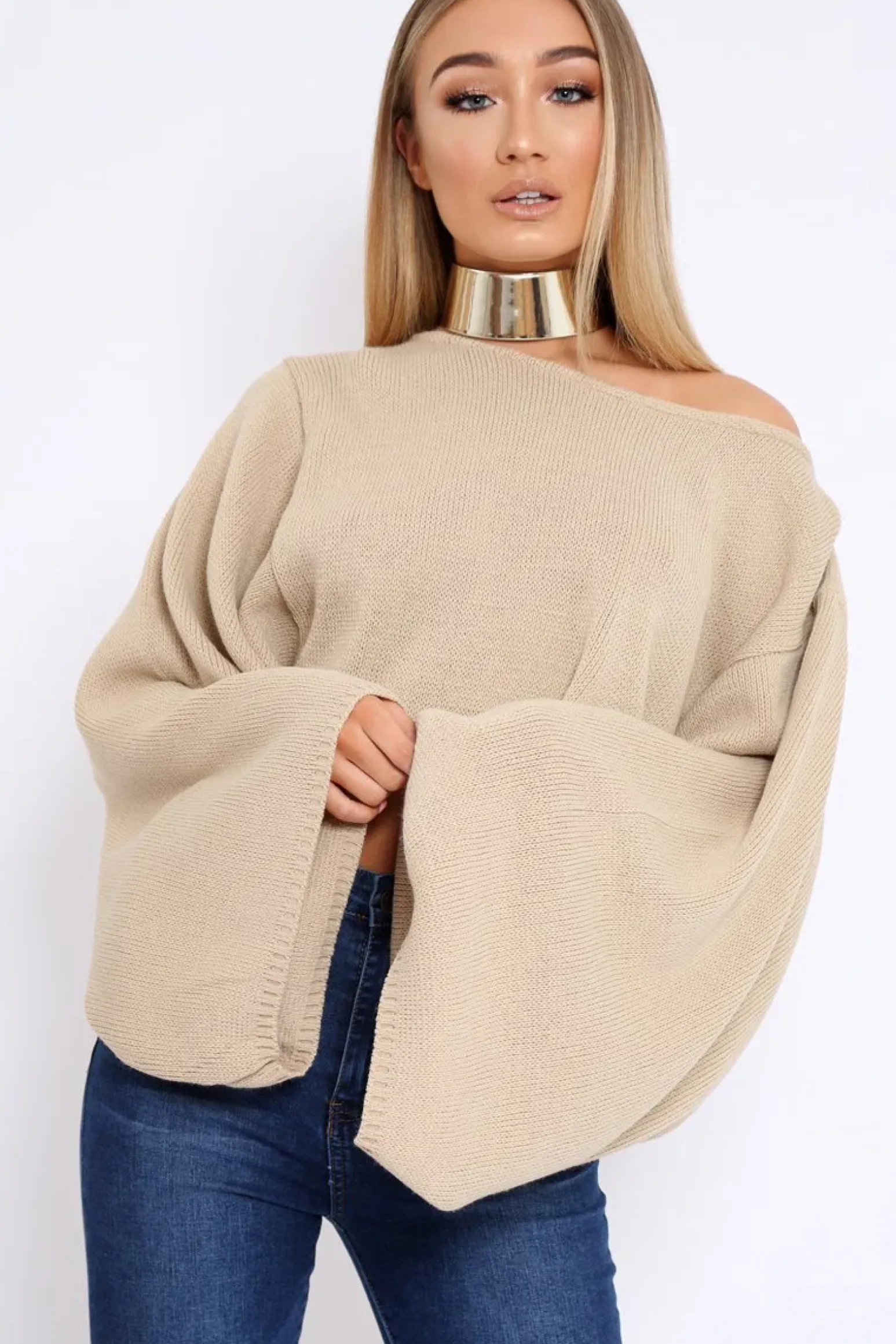 Rebellious Fashion Stone Cropped Batwing Jumper - Carmin