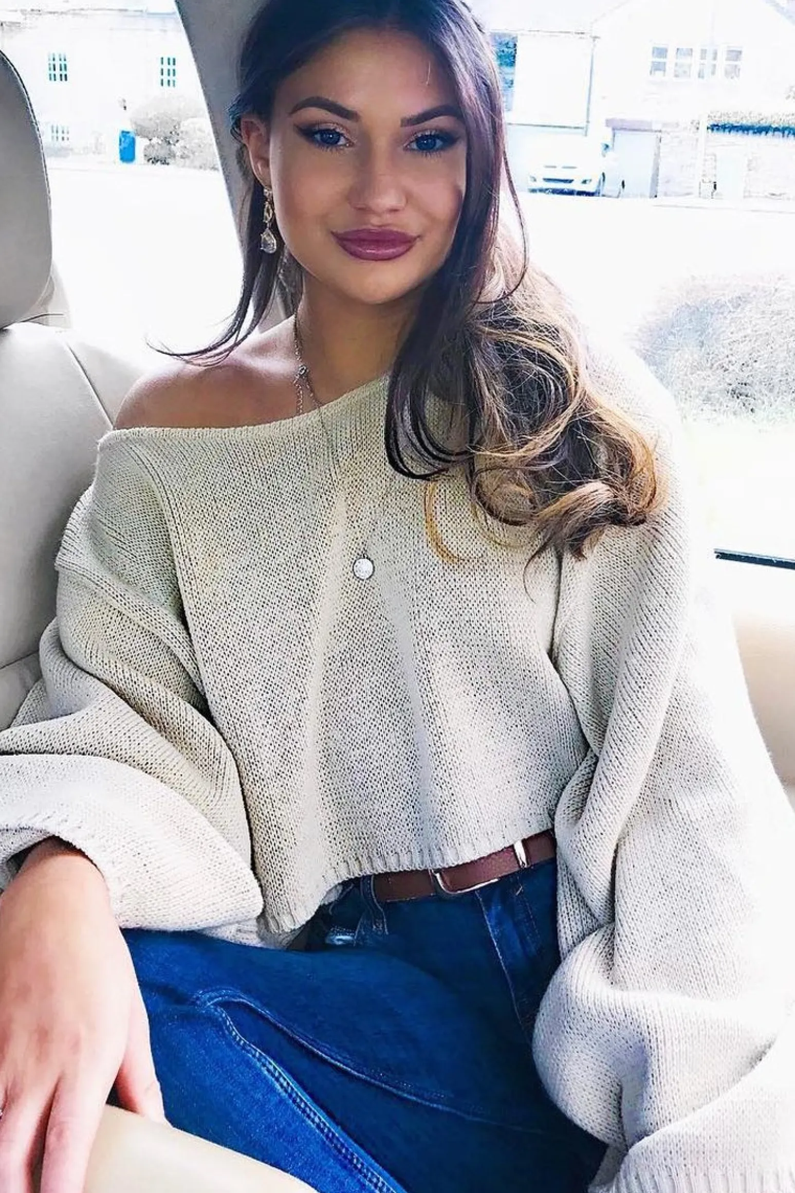 Rebellious Fashion Stone Cropped Batwing Jumper - Carmin
