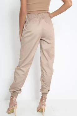 Rebellious Fashion Stone Cuffed Leg Cargo Trousers - Kyrah
