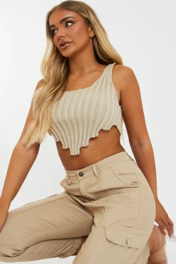 Rebellious Fashion Stone Distressed Knit Crop Top - Dani