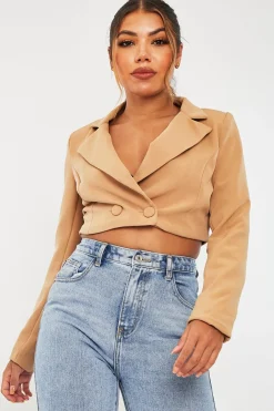 Rebellious Fashion Stone Double Button Cropped Blazer - Dolly