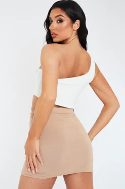 Rebellious Fashion Stone Jersey Bodycon Mini Skirt - Capri