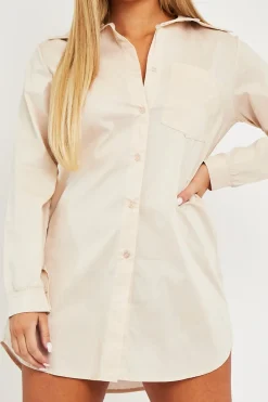 Rebellious Fashion Stone Oversized Shirt Dress - Chelby