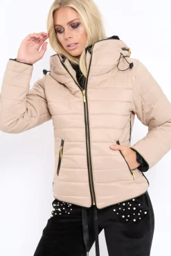 Rebellious Fashion Stone Padded Coat - Zara