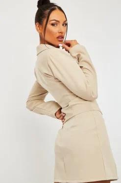 Rebellious Fashion Stone Ring Zip Front Blazer - Brooklyn