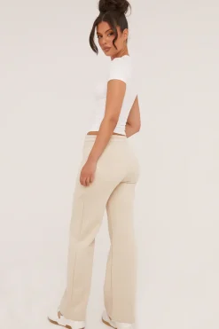 Rebellious Fashion Stone Seam Detail Straight Leg Lounge Trousers - Adora