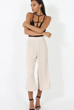 Rebellious Fashion Stone Side Slit Culottes - Odette