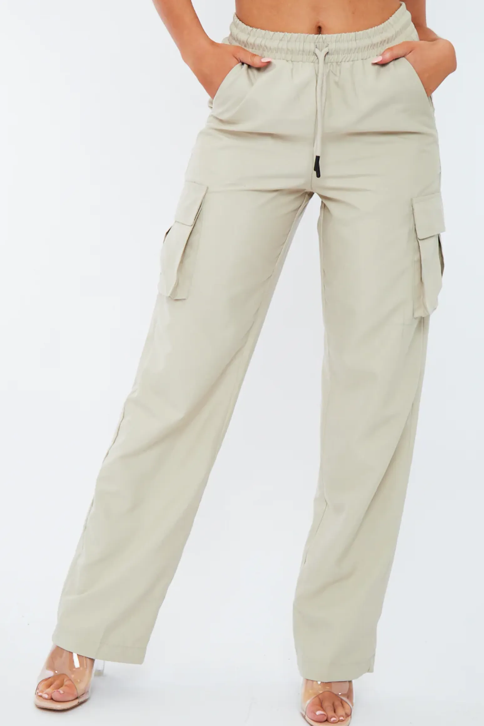 Rebellious Fashion Stone Straight Leg Cargo Trousers - Aida