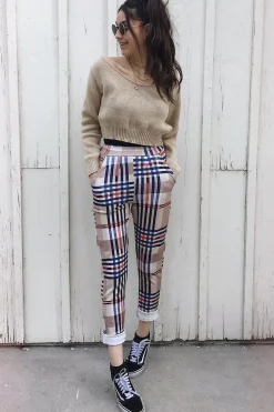 Rebellious Fashion Stone V Neck Off Shoulder Knitted Cropped Jumper - Kirby