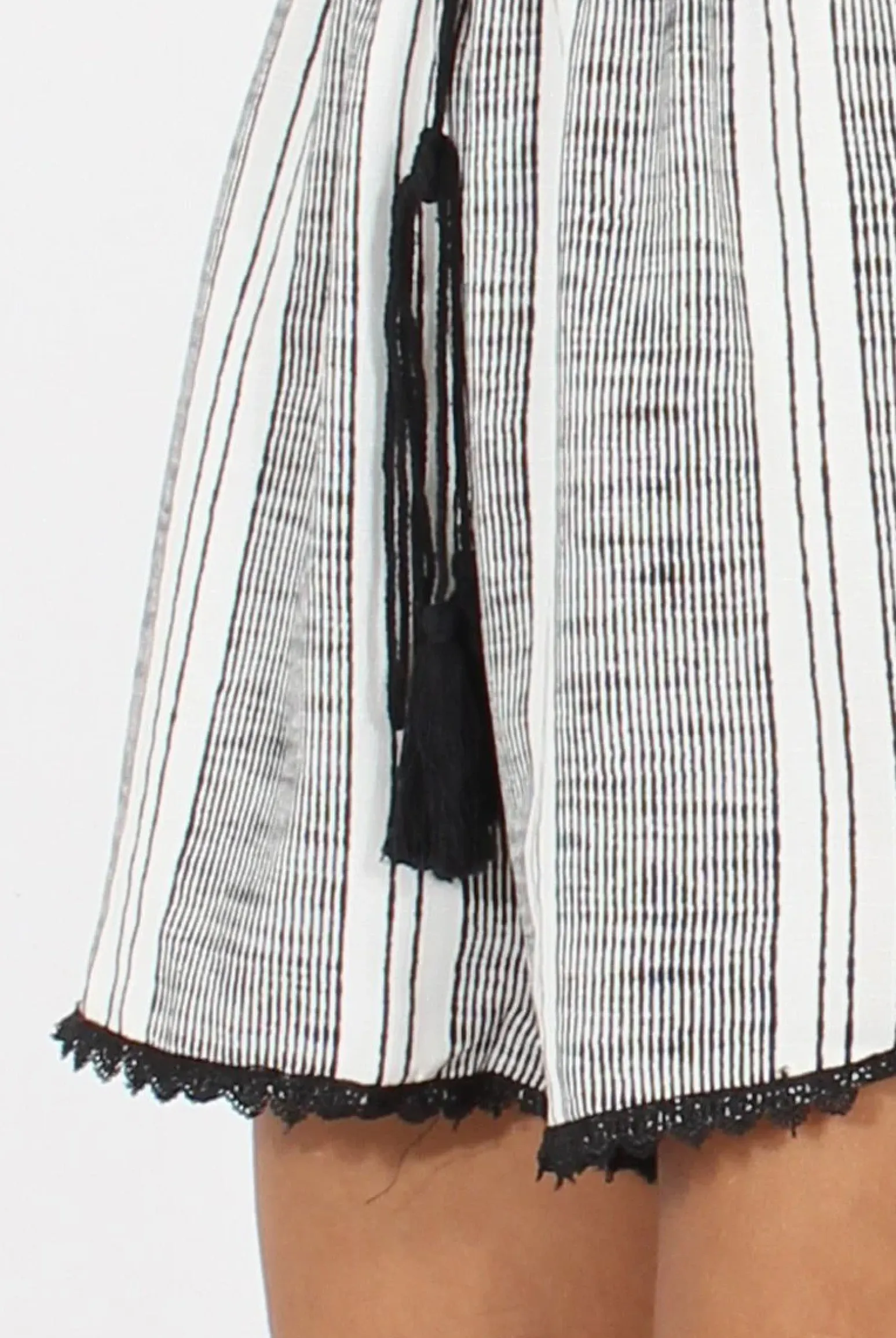 Rebellious Fashion Stripe Off The Shoulder Playsuit - Abigail