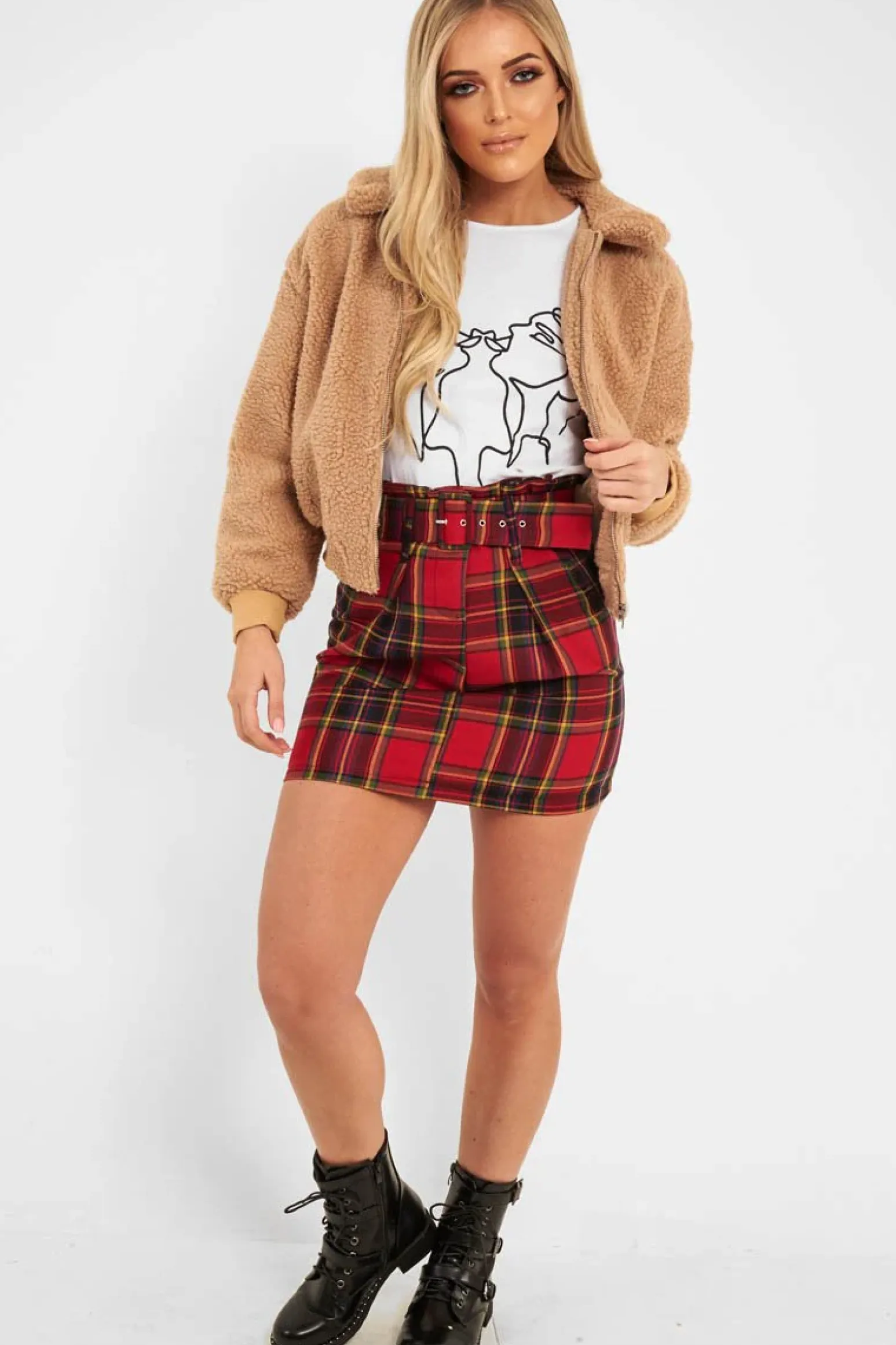 Rebellious Fashion Tan Borg Cropped Bomber Jacket - Heidy