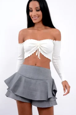 Rebellious Fashion Tartan Frill High Waisted Shorts - Claudelle