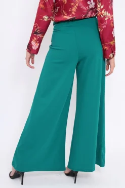 Rebellious Fashion Teal Wide Leg Trousers - Yari