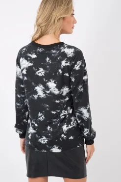 Rebellious Fashion Tie Dye Sequined Eagle Distressed Jumper - Zarah