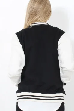 Rebellious Fashion Tomo White And Black Baseball Jacket