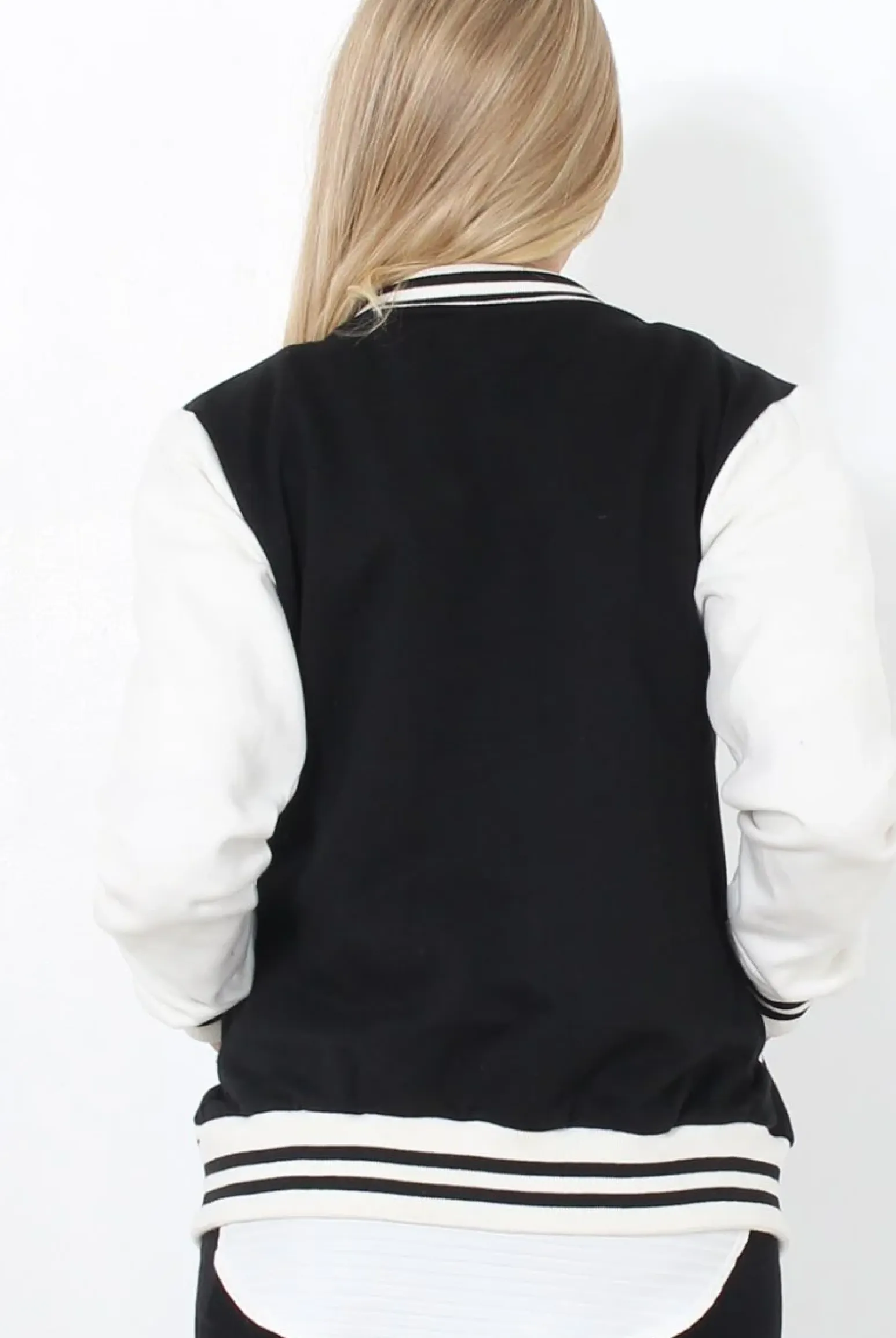 Rebellious Fashion Tomo White And Black Baseball Jacket
