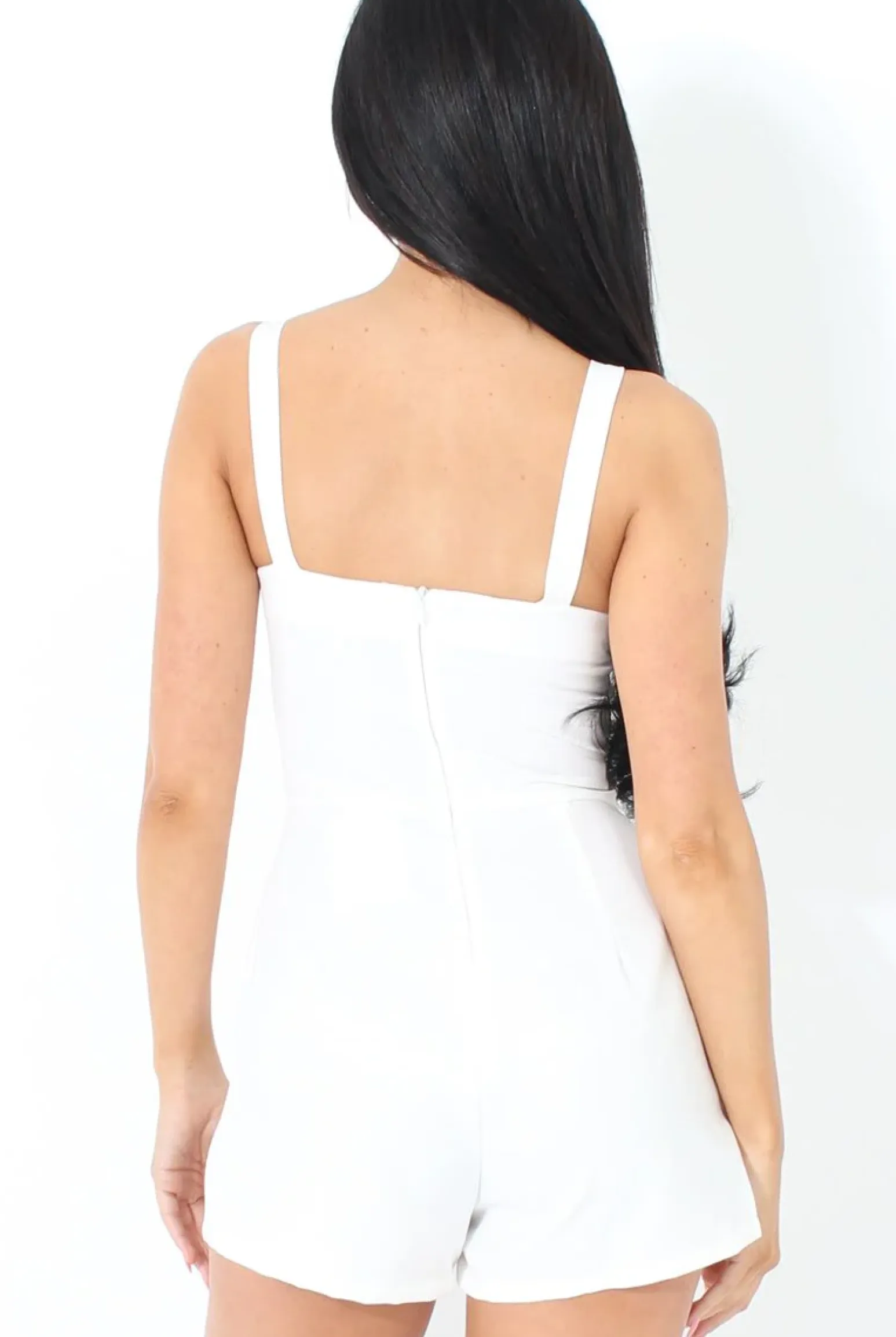Rebellious Fashion Veronica White Cut Out Playsuit