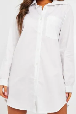 Rebellious Fashion White Oversized Shirt Dress - Chelby
