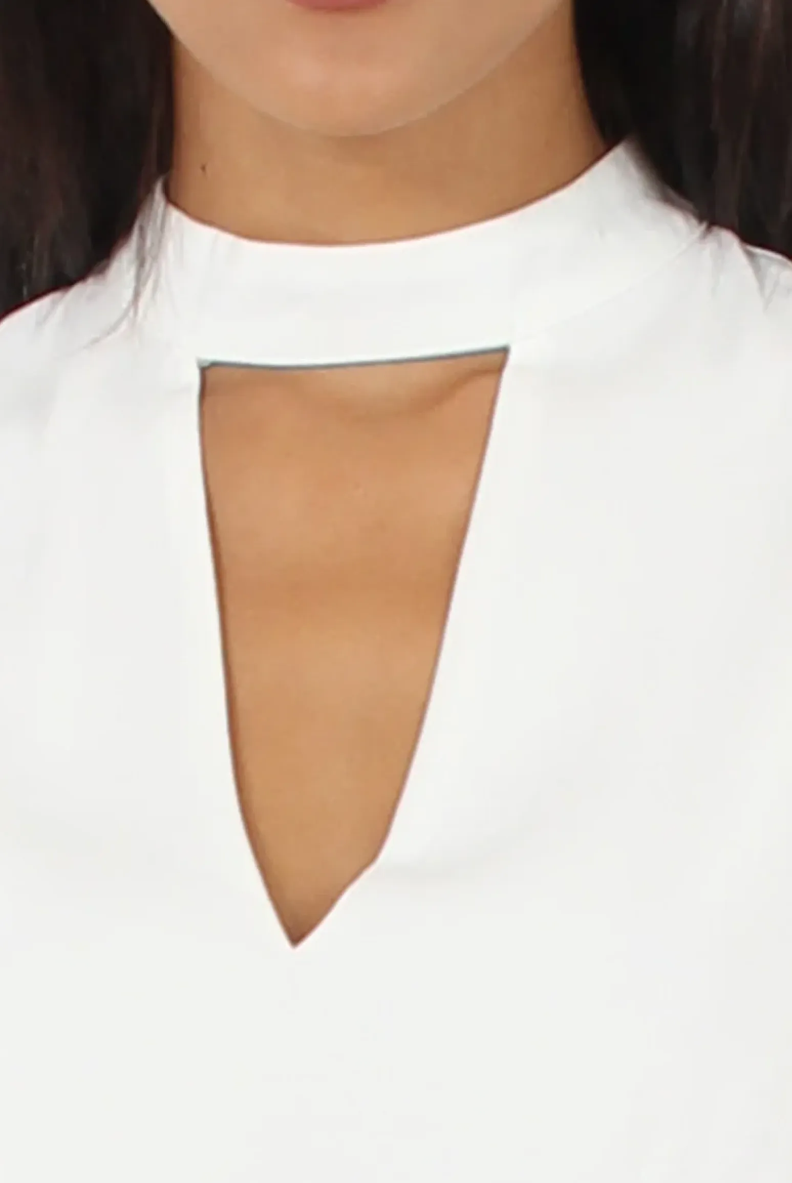 Rebellious Fashion White and Grey High Neck Playsuit - Linda