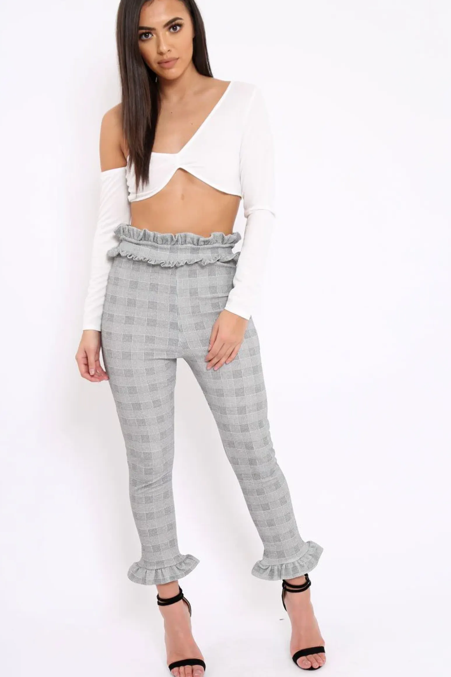 Rebellious Fashion White Asymmetric Crop Top - Nicki