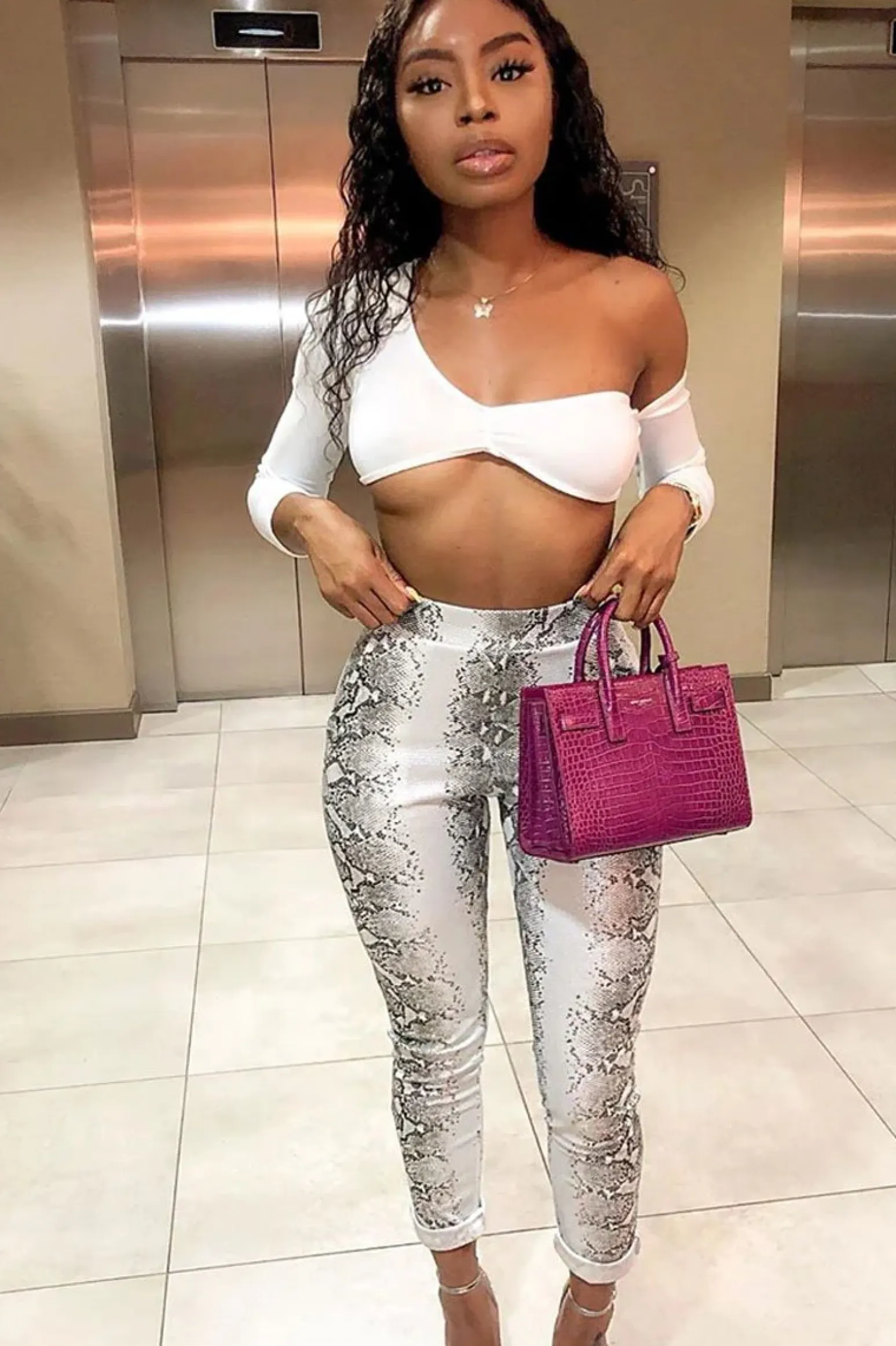 Rebellious Fashion White Asymmetric Crop Top - Nicki