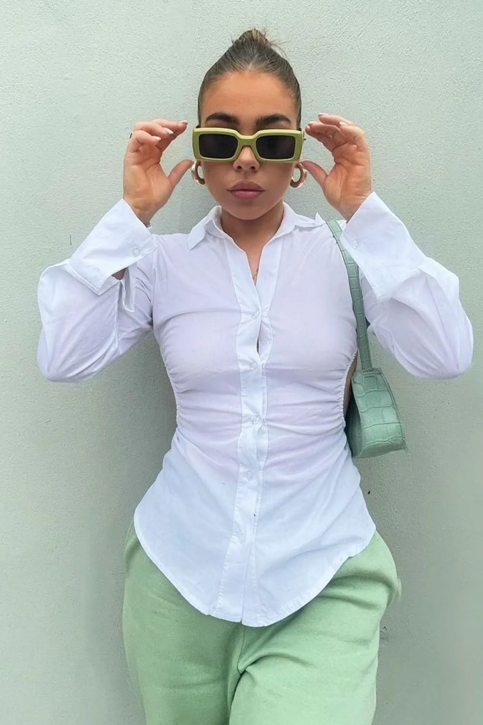 Rebellious Fashion White Backless Cut Out Shirt - Maja