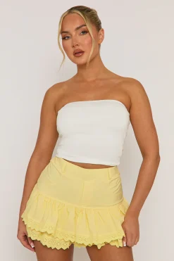 Rebellious Fashion White Basic Bandeau Top - Grazia
