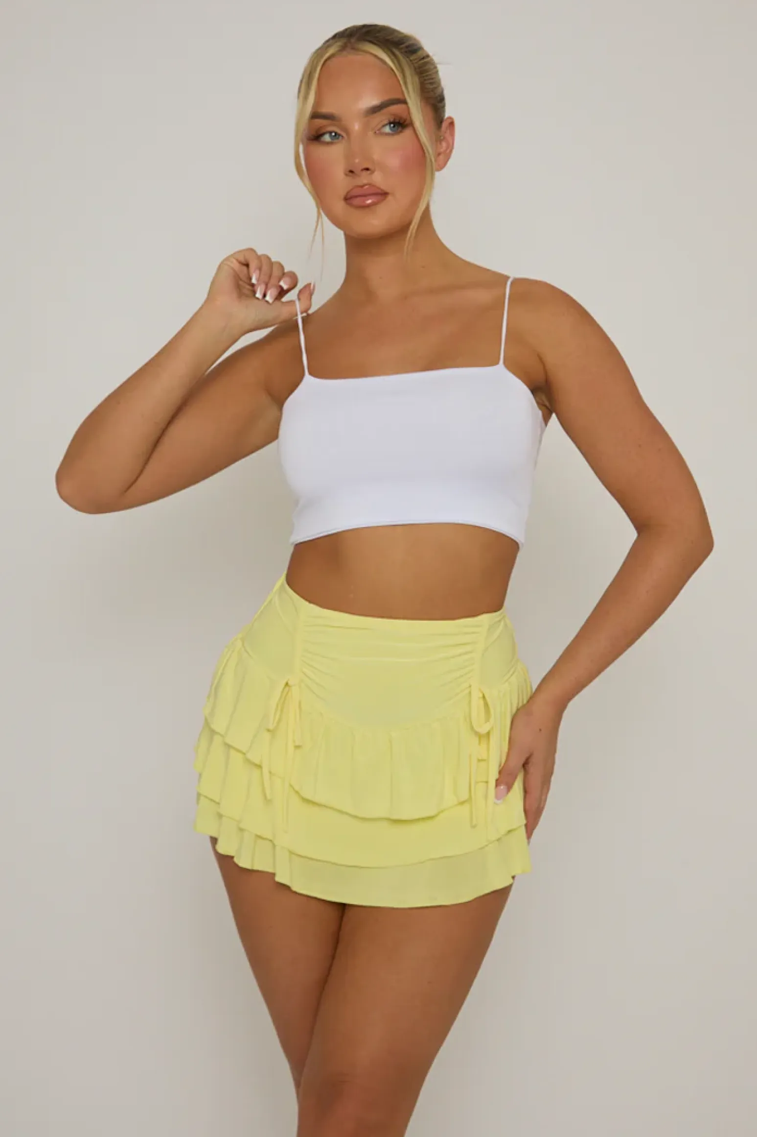 Rebellious Fashion White Basic Strappy Crop Top - Rosaria