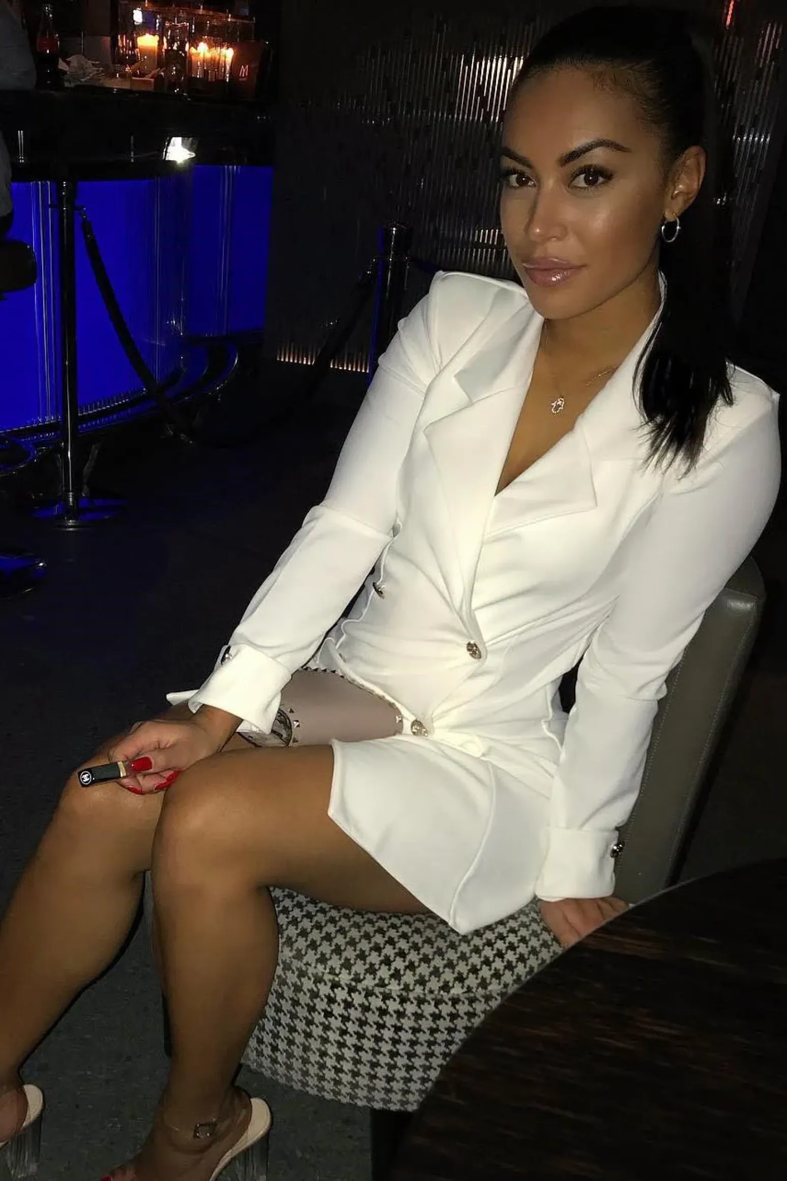Rebellious Fashion White Blazer Dress - Maura